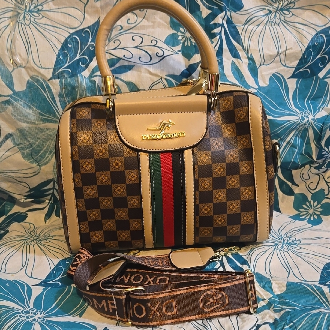 Brown And Tan Designer Handbag